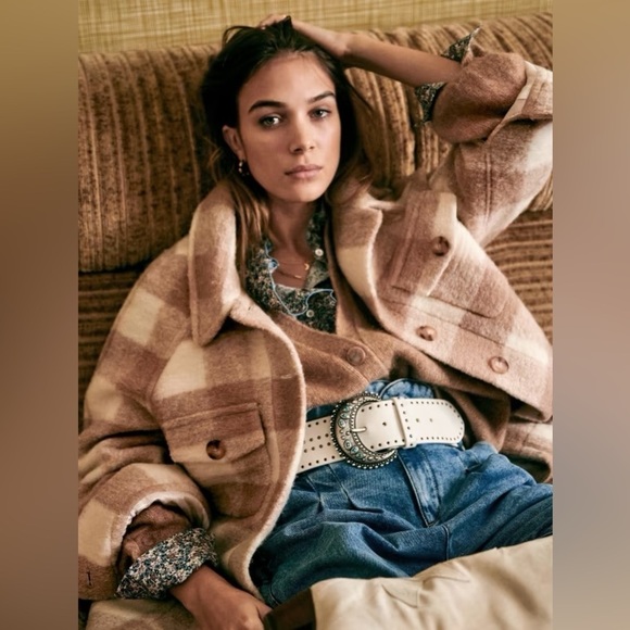 Sezane plaid Coat - Picture 5 of 6